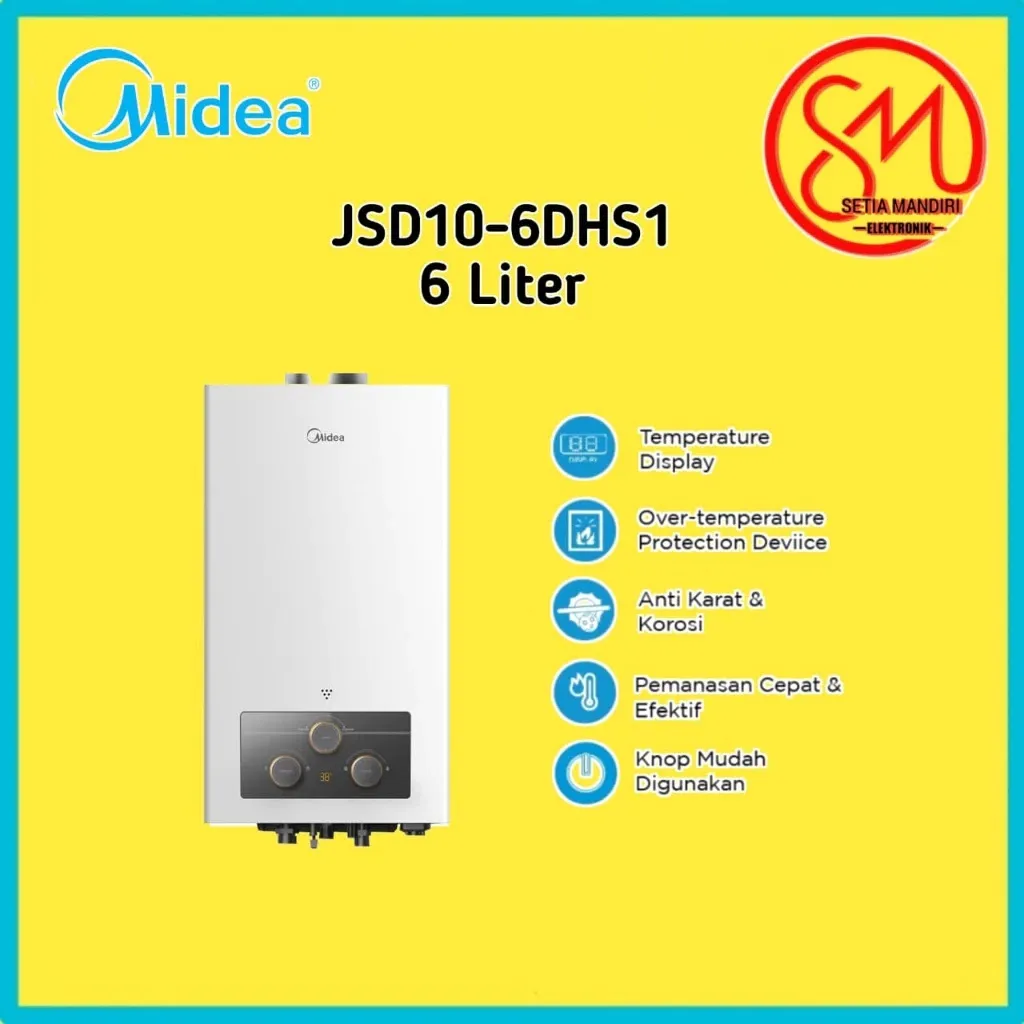 MIDEA Gas Water Heater 5 & 6 Liter - JSD10-5DHS1 5L / JSD12-6DHS1 6L
