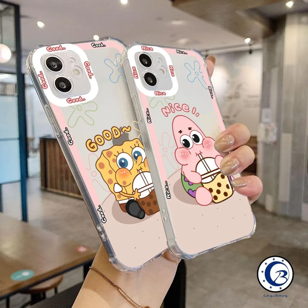 CB402 CASE FOR ALL TYPE INFINIX SMART 4 SMART 5 HOT 8  HOT 9 HOT 9 PLAY HOT 10 PLAY ZERO 8 HOT 10S ASUS MAX M2 CASE BENING SOFTCASE ANTICRACK CARTOON CUTE SPONGEBOB PATRICK