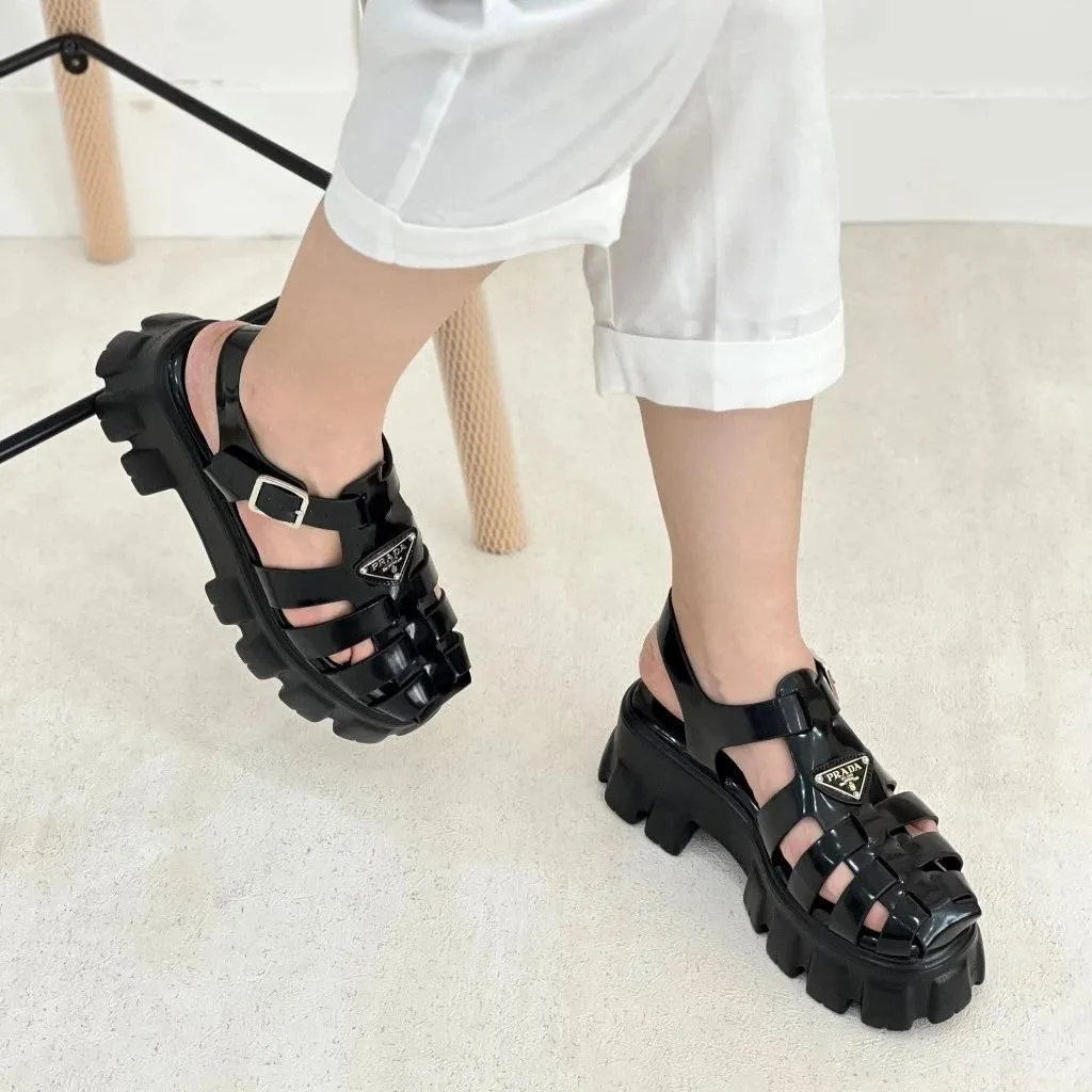 Sepatu Sandal Platform Wanita Prada Premium 60398-1 - 5cm