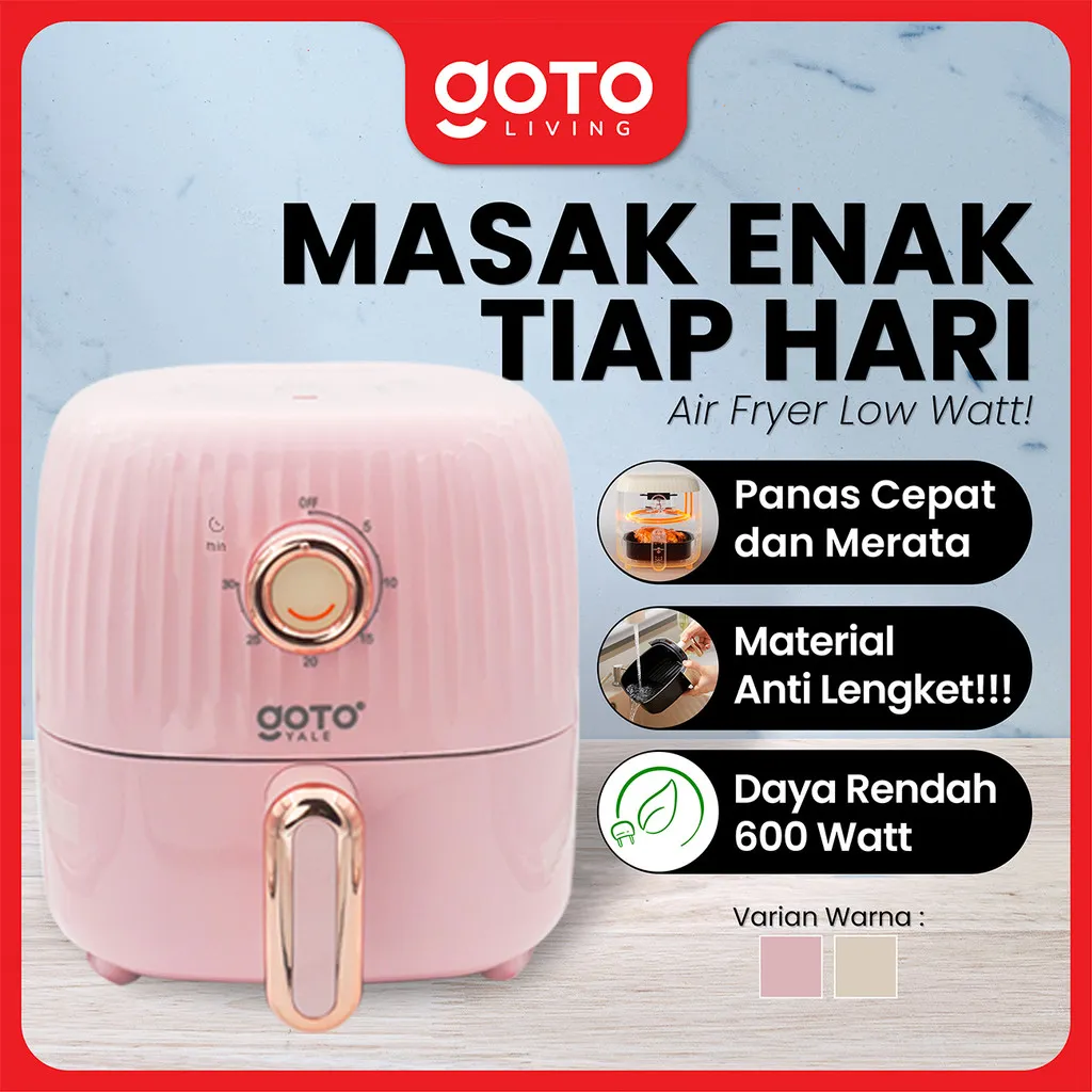 Goto Yale Air Fryer Low Watt 1.5 L Mesin Penggorengan Tanpa Minyak