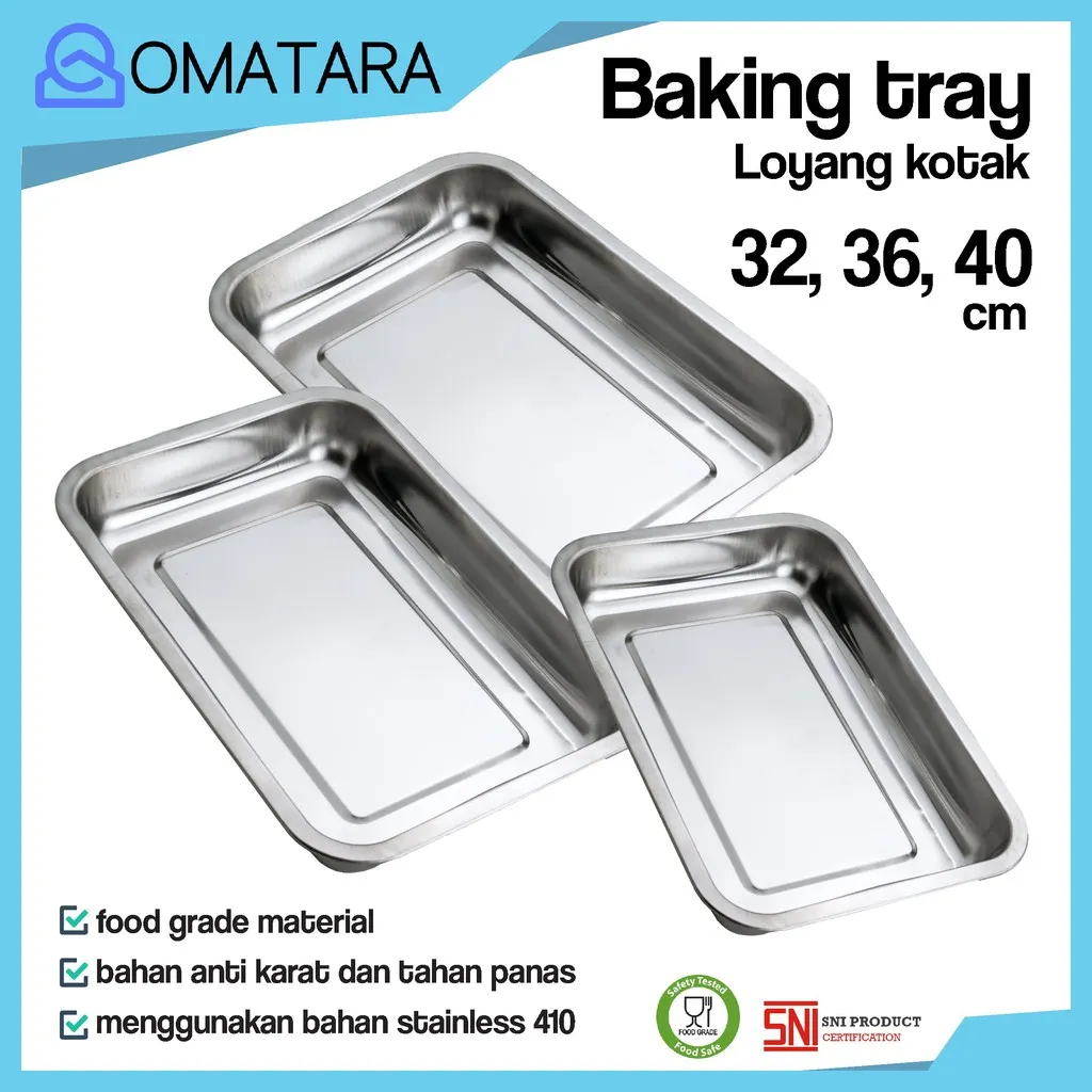 KOMODO BAKING TRAY LOYANG SEGI NAMPAN BAKI STAINLESS UK 32 , 36 , 40 CM
