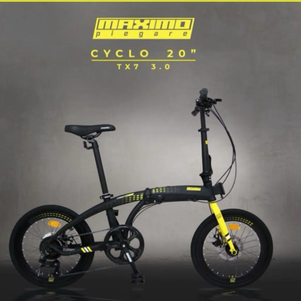 Sepeda Lipat 20 Inch MAXIMO Piegare Folding Bike 7 Speed Cyclo TX7 3.0