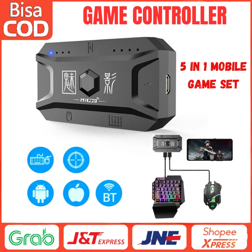 Keyboard Mouse Gaming Controller Wireless M1pro Bluetooth 5.0 Android IOS RGB Keyboard Set 5in1 PUBG