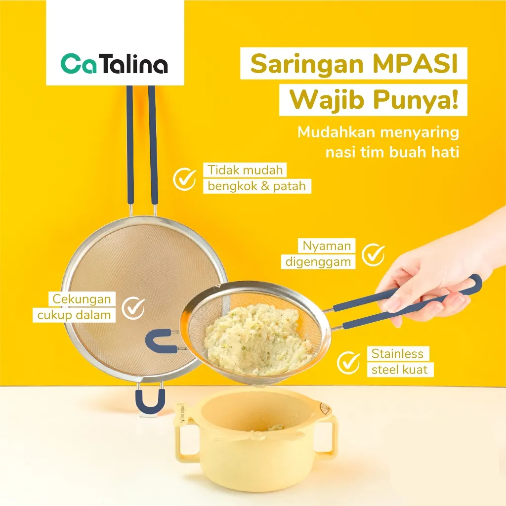 Saringan Bubur Tepung Serbaguna Stainless