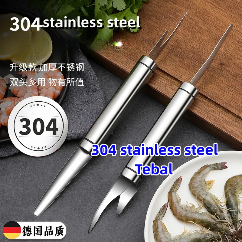 Alat Pengupas Kulit Udang Bahan Food Grade Anti Karat Tahan Lama Multifungs Prawn Peeler Knife