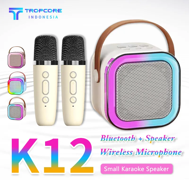Bluetooth Speaker Wireless Karaoke Kualitas Suara Super 3D Stereo Microphone 2pcs/Set Mini Full Bass