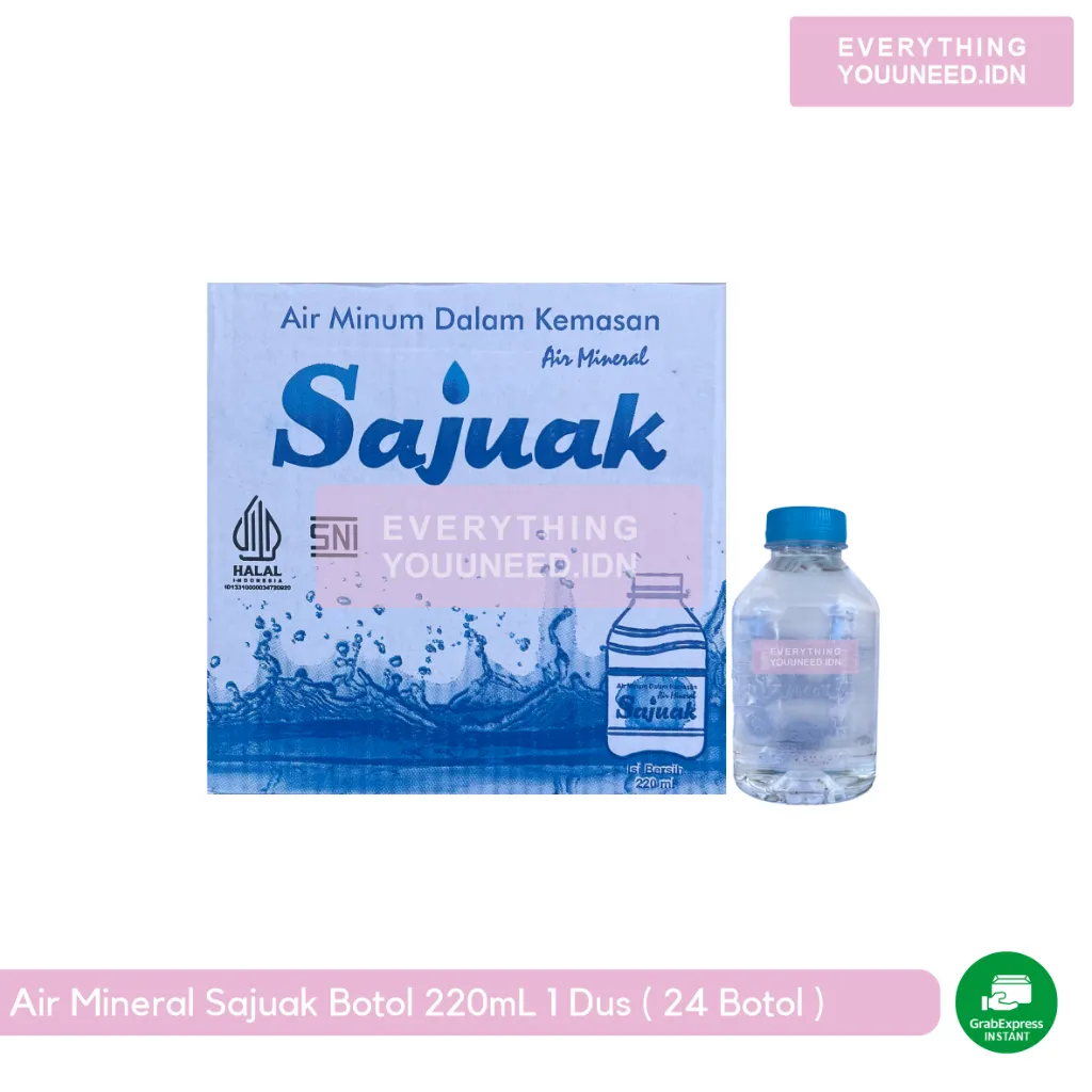 Sajuak Air Mineral Kemasan Botol 220 mL 1 Dus Isi 24 Botol