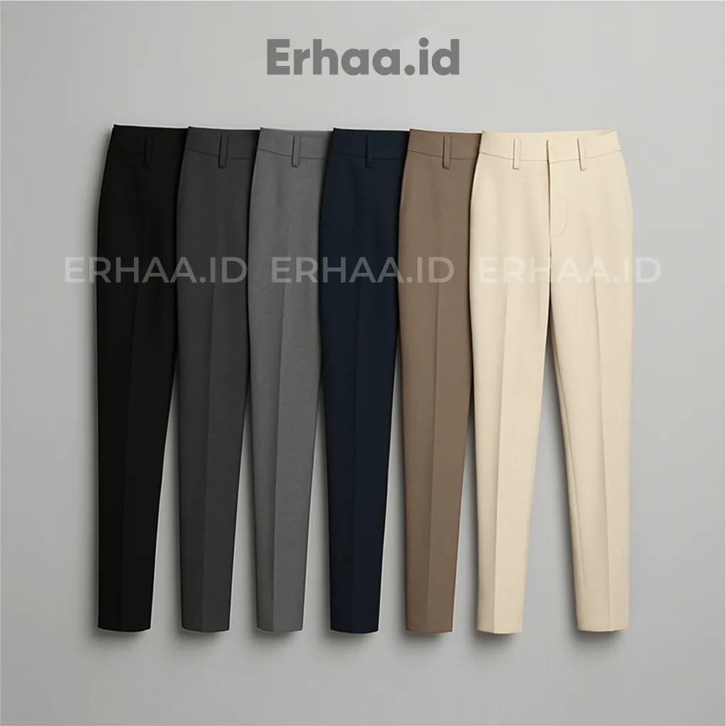 ERHAA - Angkle Pants Pria Formal Angkle Pants Slimfit Celana Bahan Celana Formal Size 27 Sampai 38