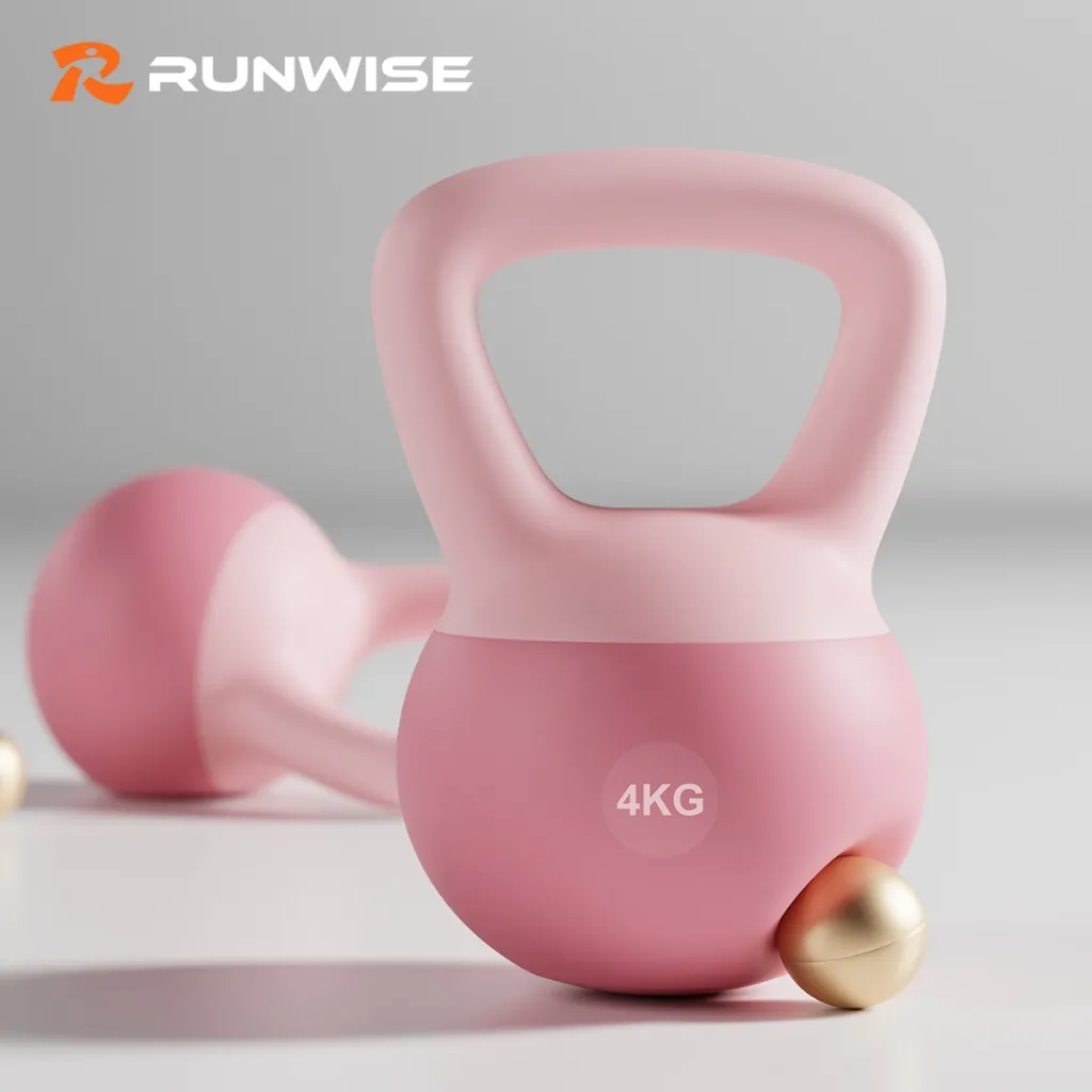 RUNWISE Kettlebell Silikon / Soft Kettlebell - Aman, Silent, untuk Pemula Wanita - 2KG 4KG 6KG