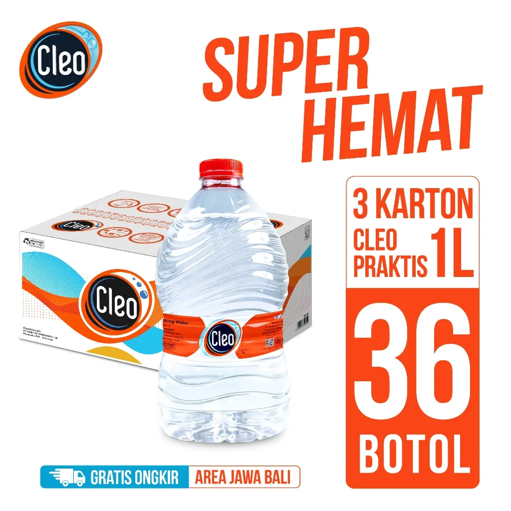Cleo Air Murni Botol 1L Praktis 36 botol