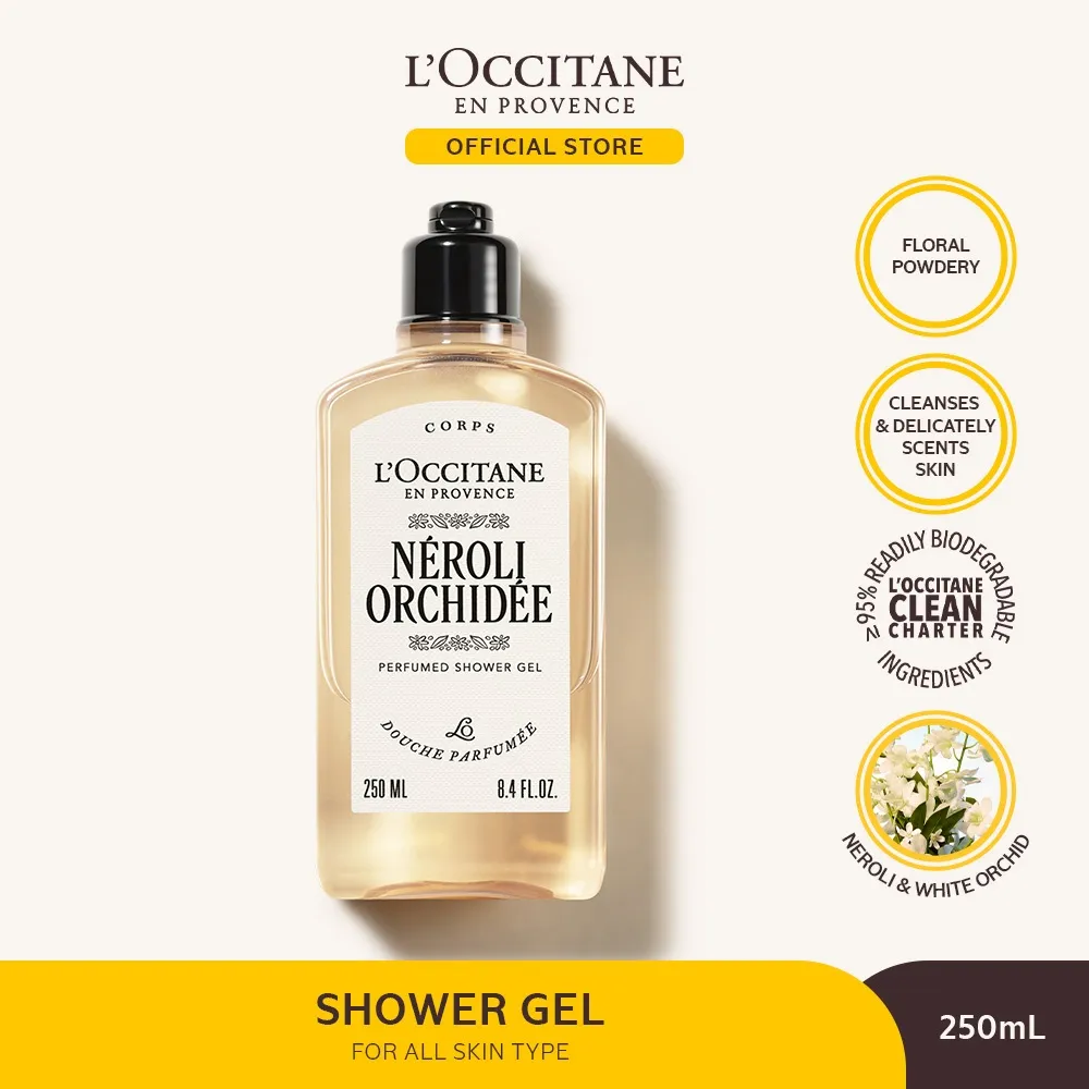 L'Occitane Néroli Orchidée Perfumed Shower Gel 250ml - Gel Mandi Membersihkan Kulit Lembut