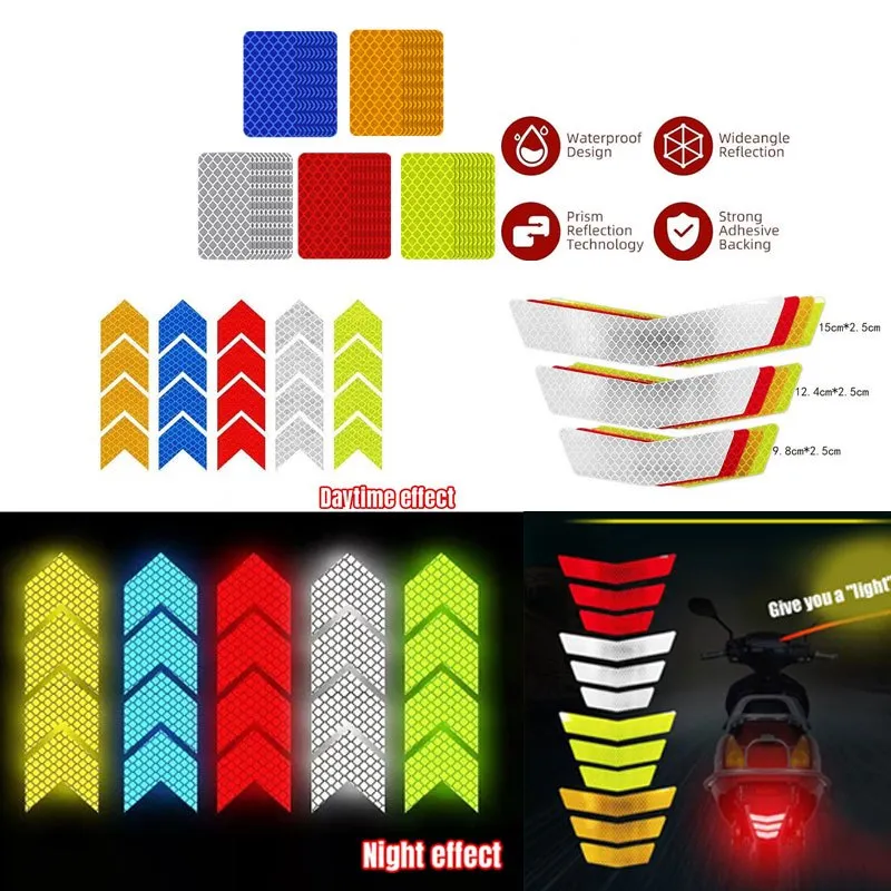 POOU IOT STIKER REFLEKTOR BUMPER BELAKANG MOTOR HIJAU STABILO/MERAH/PUTIH/KUNING /BIRU