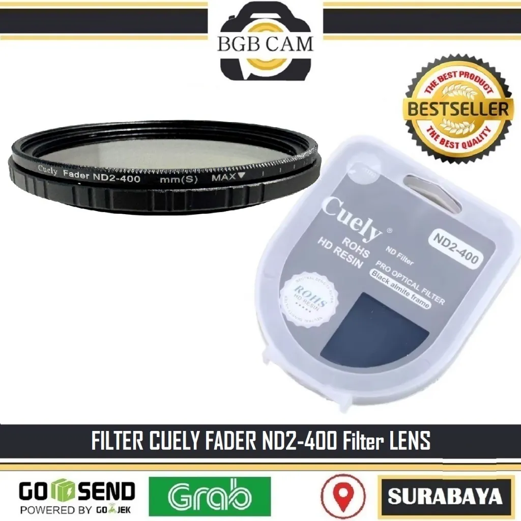 FILTER CUELY VARIABLE ND ND2-400 size 49mm / 52mm / 58mm / lens DSLR / Mirrorless Fader ND