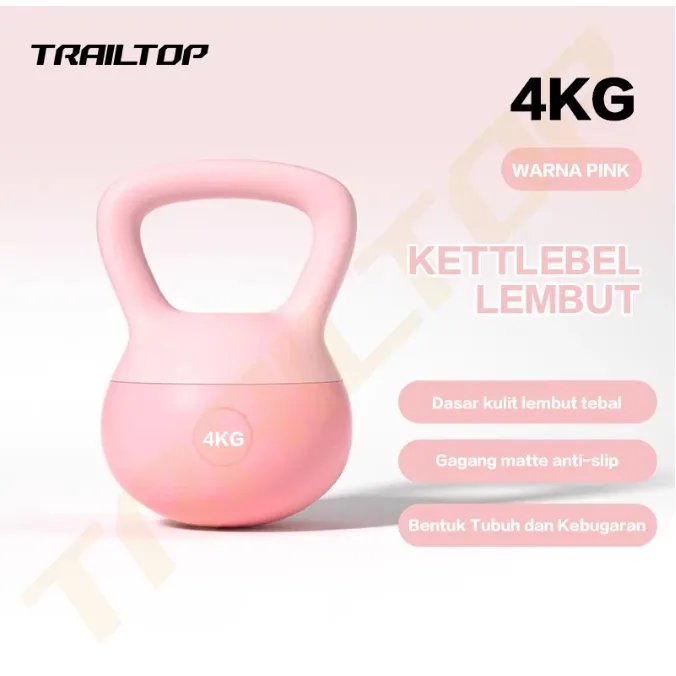 SOFT Kettlebell Lembut Lunak TRAILTOP 4kg Pink