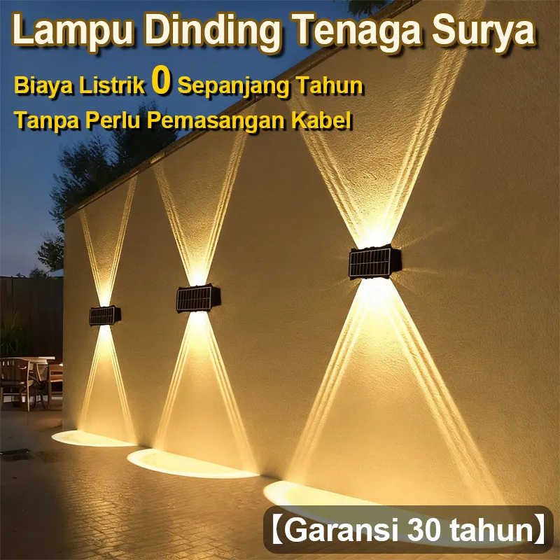 [Garansi 30 tahun] Lampu Dinding Outdoor Minimalis Lampu Taman Tenaga Surya / Lampu Taman Lampu IP67 LED Wall Lamp Tahan Air Lampu Hias Dinding /COB Sensor Light LED Solar Lamp / Lampu Hias Taman Lampu Tiang Teras Rumah Lampu Teras Minimalis
