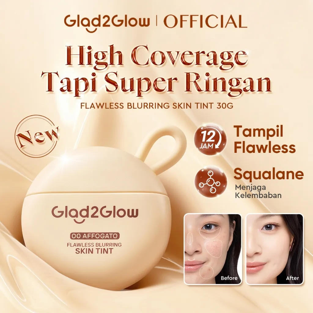 [Best Seller]Glad2Glow FLAWLESS BLURRING SKIN TINT 30G Concealer Foundation Bedak padat Make up Lightweight Coverage Long-lasting 12-Hour Soft-Focus Flawless Skin oil-control  Bio-Mimetic Film Technology  Care g2glow official store