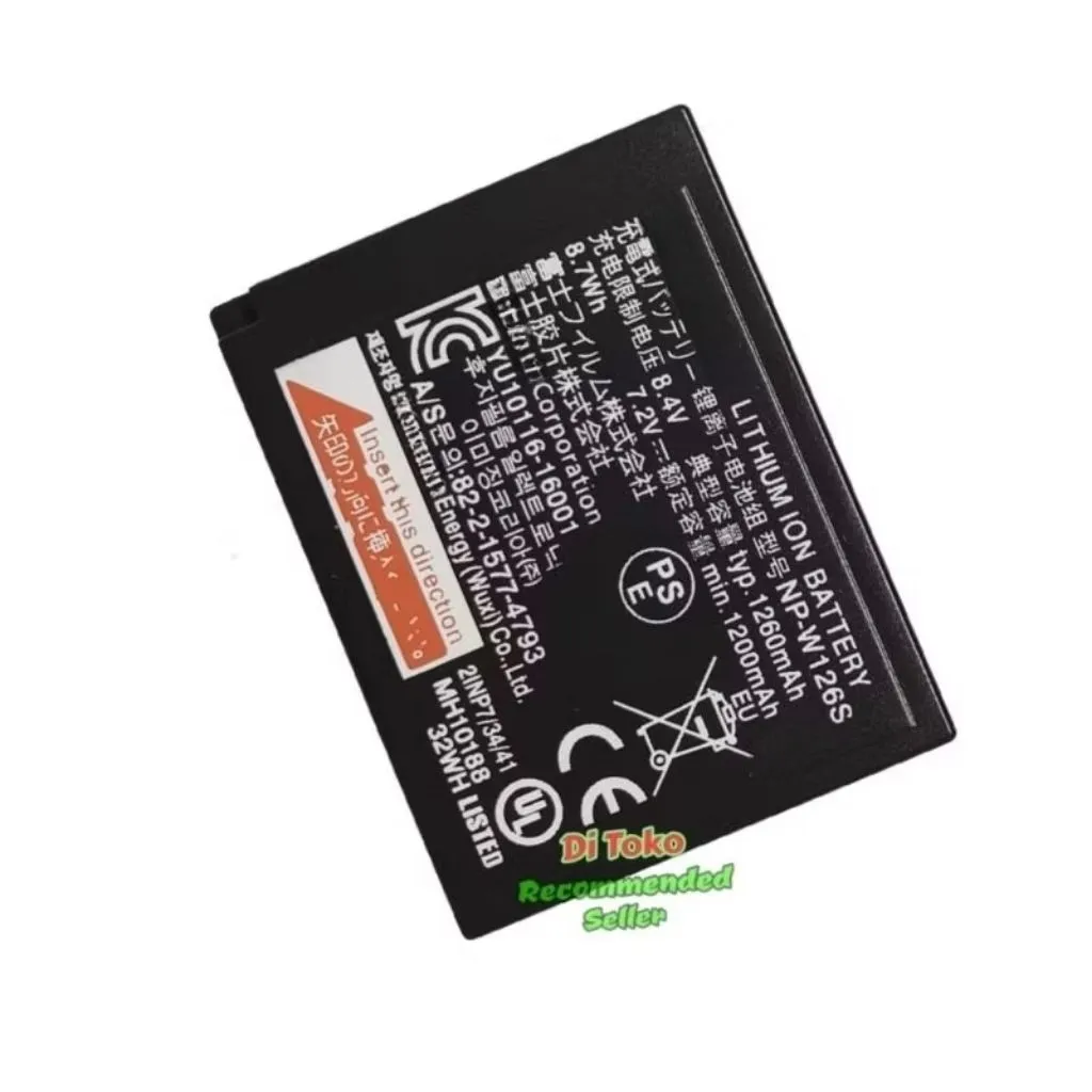 Battery For Fujifilm Kamera Np-W126s / W126 Batrei Xt-10 Xt-20 Batre Fuji Film Xa2 Xa3 Xa5 Xm1 Baterai Hs55 Hs35 Xa7 Xa20 Batrei Xe1 Xe2 W126s Xt30 Batrai Xh1 H1 Xt Batere 100 Xt 200
