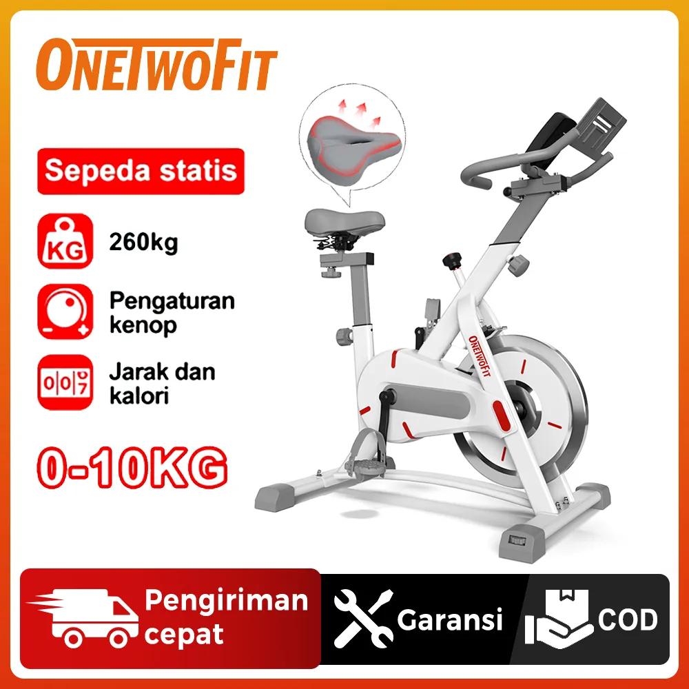 OneTwoFit Sepeda statis Spinning Bike Tes Detak Jantung Sepeda olahraga Exercise Peralatan Olahraga