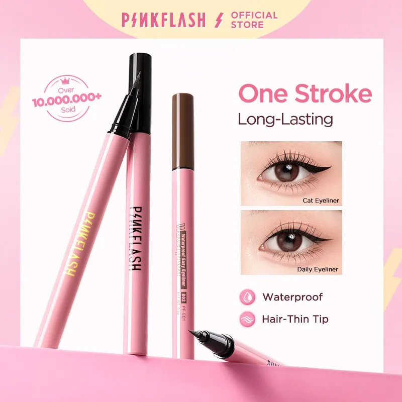 PINKFLASH Waterproof Liquid Eyeliner Tahan Lama Anti Air Long Wear Eyeliner