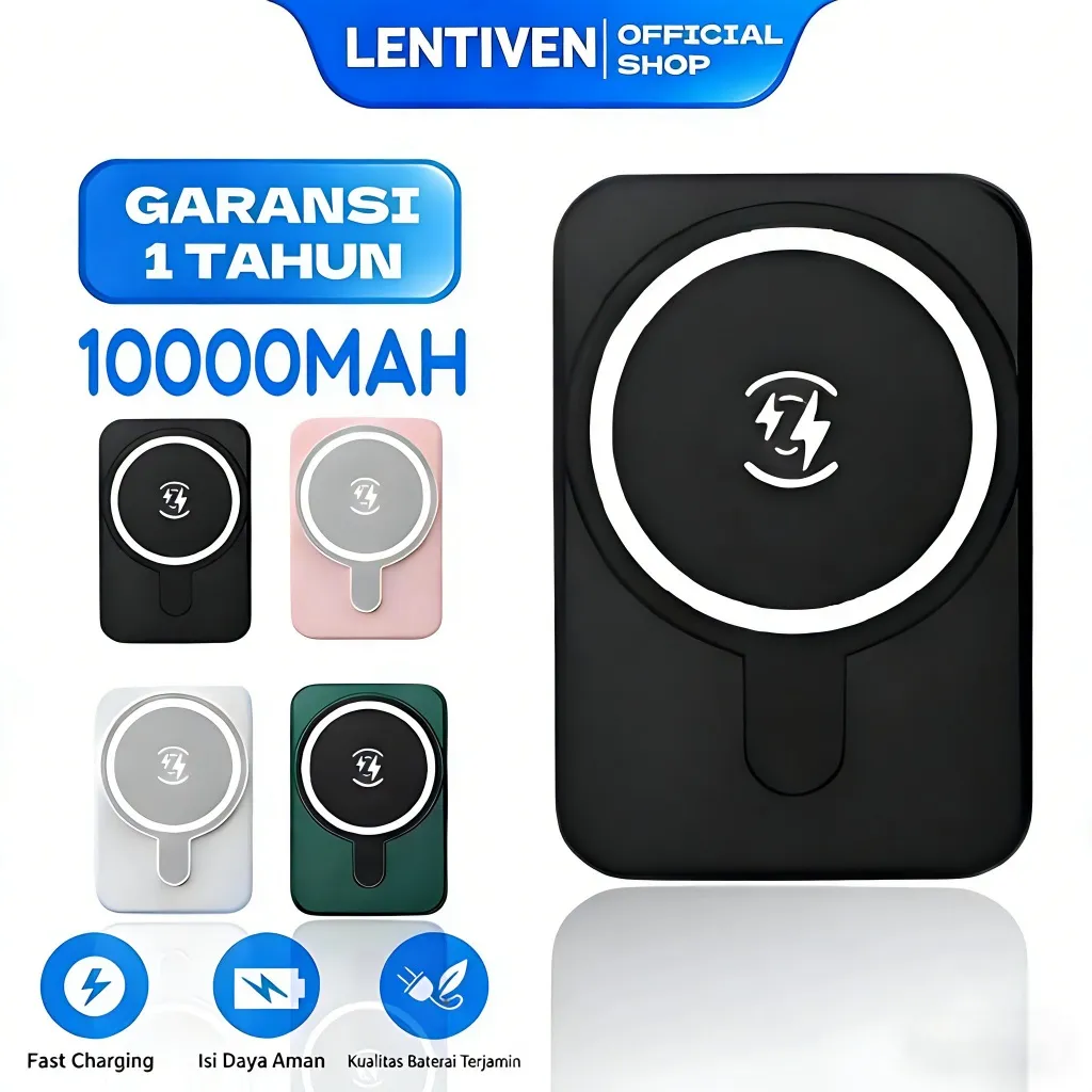 LENTIVEN Powerbank 10000mAh Mini Fast Charging Wireless Magnetic Magsafe Charger For IOS Android