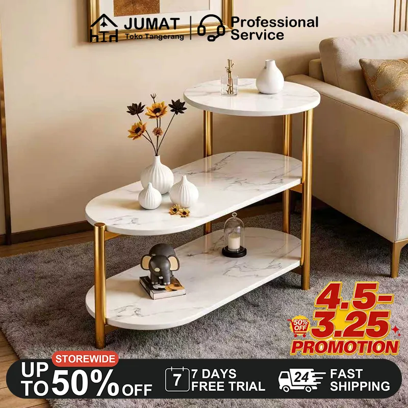 COD Meja Kopi Meja Samping Tiga Tingkat Sudut Meja Penyimpanan Sofa Side Table Coffee Table Meja Nakas Meja Ruang Tamu Tempat Tidur