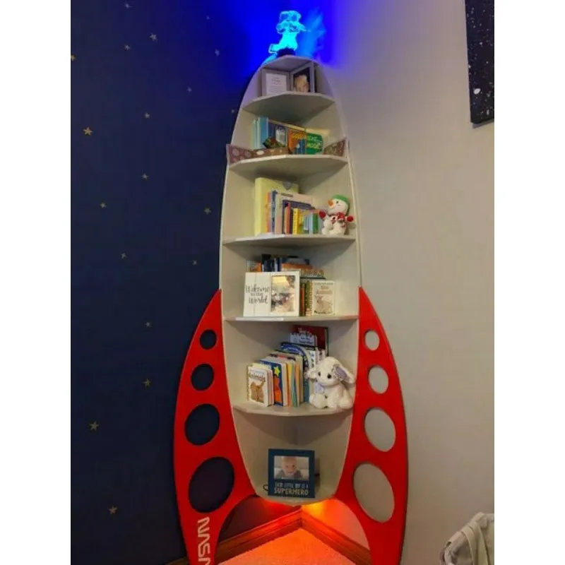 RAK BUKU ANAK 5 SUSUN | ROKET DISPLAY BOOKSHELFT | TEMPAT PENYIMPANAN MAINAN | IKERU01