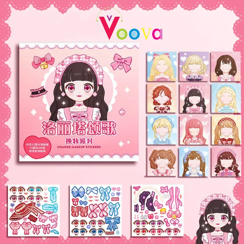 VOOVA Stiker Makeup/ DIY Stiker/ Mainan Anak/ Buku Kreativitas Anak/ Tempelan DIY/ Mainan Stiker