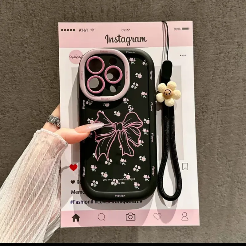 Untuk VIVO Softcase Casing Hp Silicone Case VIVO Y16 Y03 Y18 Y12 Y21 Y93 Y28 Y91C Y78 Y17 Y02 Y02S Y15 Y21S Y21A Y22 Y27 Y35 Y36 Y27S Y91 Y95 Y28 Y38 V25 V25E V30 PRO V29 Y56 V29E Y200 TPU Pola Dasi Kupu-Kupu Hitam