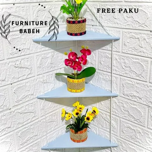 furniture rak gantung tali/tempat hiasan pajangan dan hiasan dalam rumah atau luar rumah/rak gantung dengan tali serbaguna/papan kotak persegi
