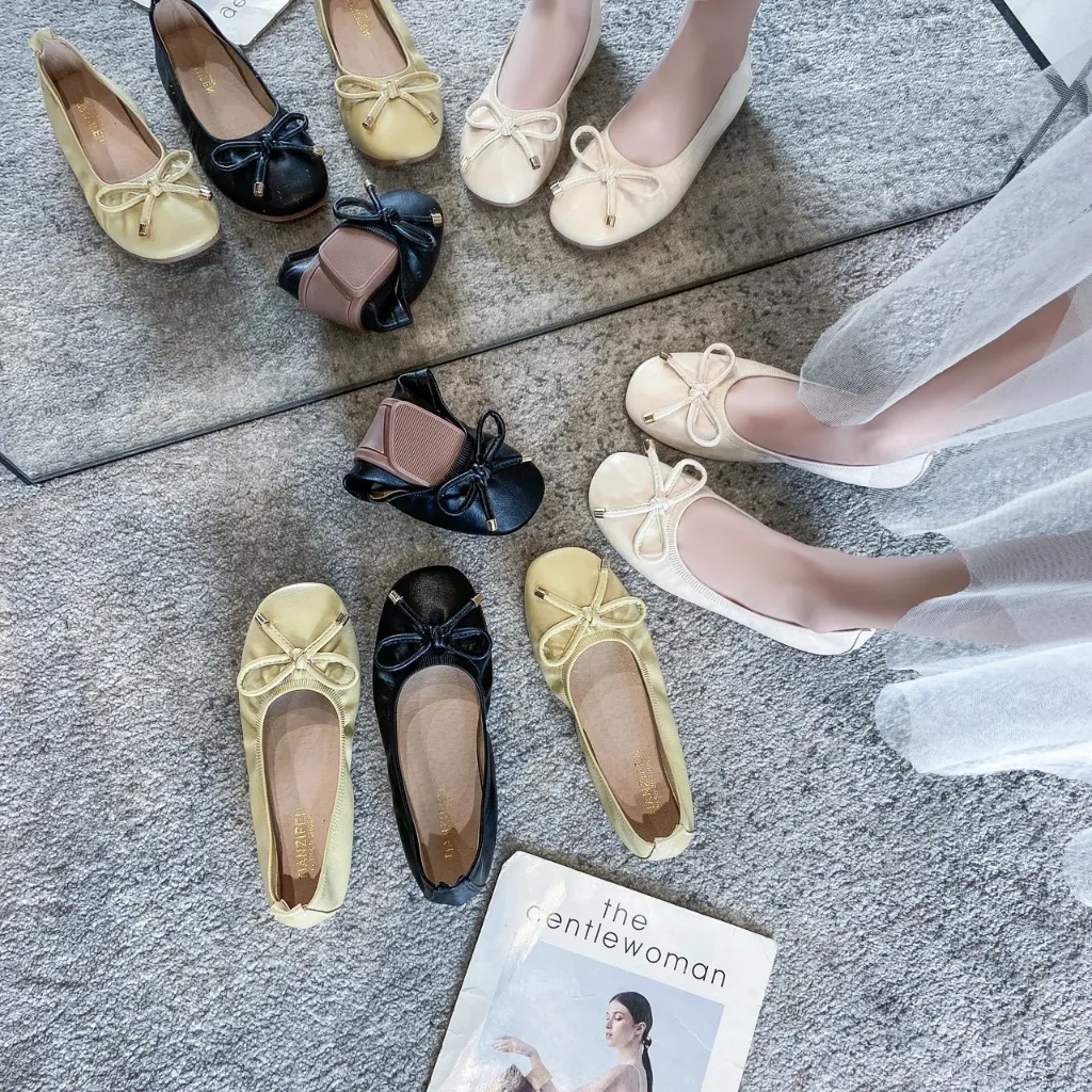 Women Ballet Flats Elastic Leather Ballerina Flatshoes 5363 (Size:35-40)