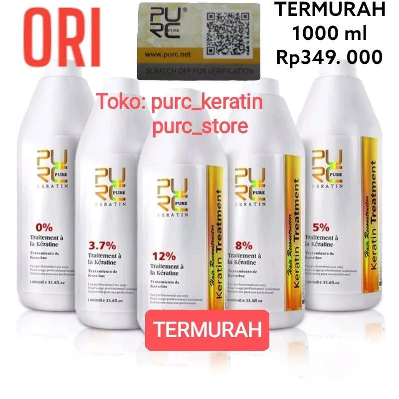 PURC 1000ml Keratin Brazilian Smoothing Treatment pure ORIGINAL GARANSI UANG KEMBALI