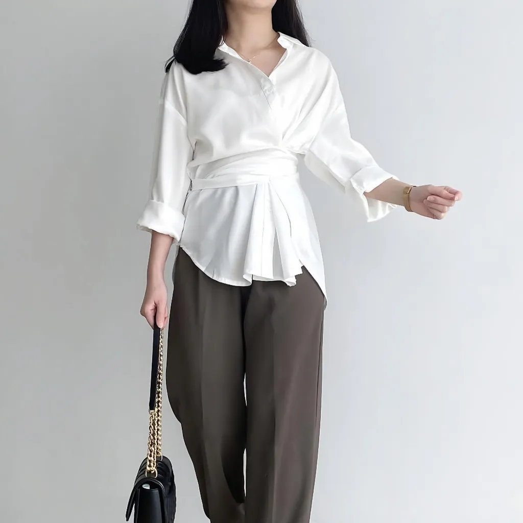ELENA SHIRT KEMEJA LILIT KEMEJA KANTOR ATASAN WANITA KASUAL