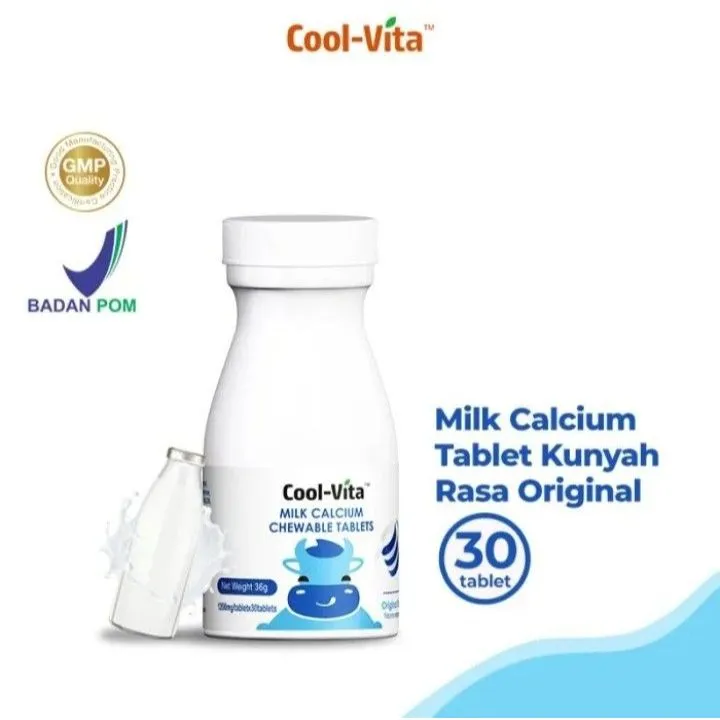 Coolvita Milk Calsium Peninggi Badan Cepat Dan Ampuh Vitamin Tinggi Kalsium 30 Tablet Kunyah