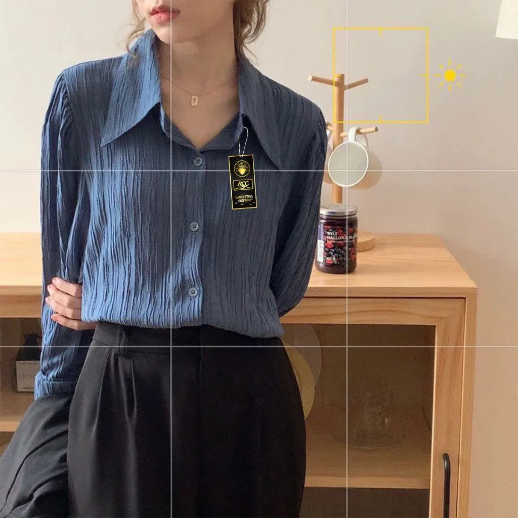 RADEN | Kemeja Wanita Oversize - Shirt Basic Polos Blouse Atasan Wanita Lady Crush