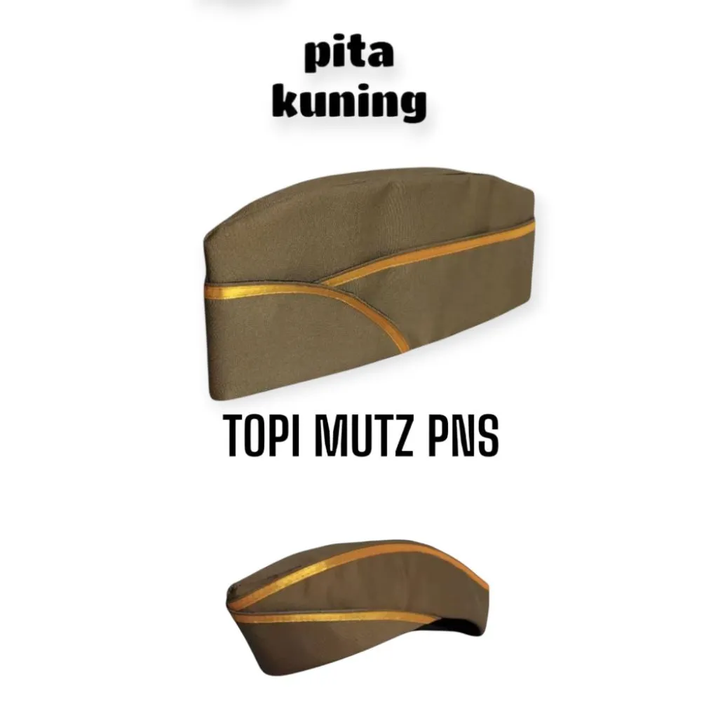 TOPI MUTZ PNS ASN PUTRA PUTRI Bahan Drill Kualitas Tebal Kualitas Terbaik