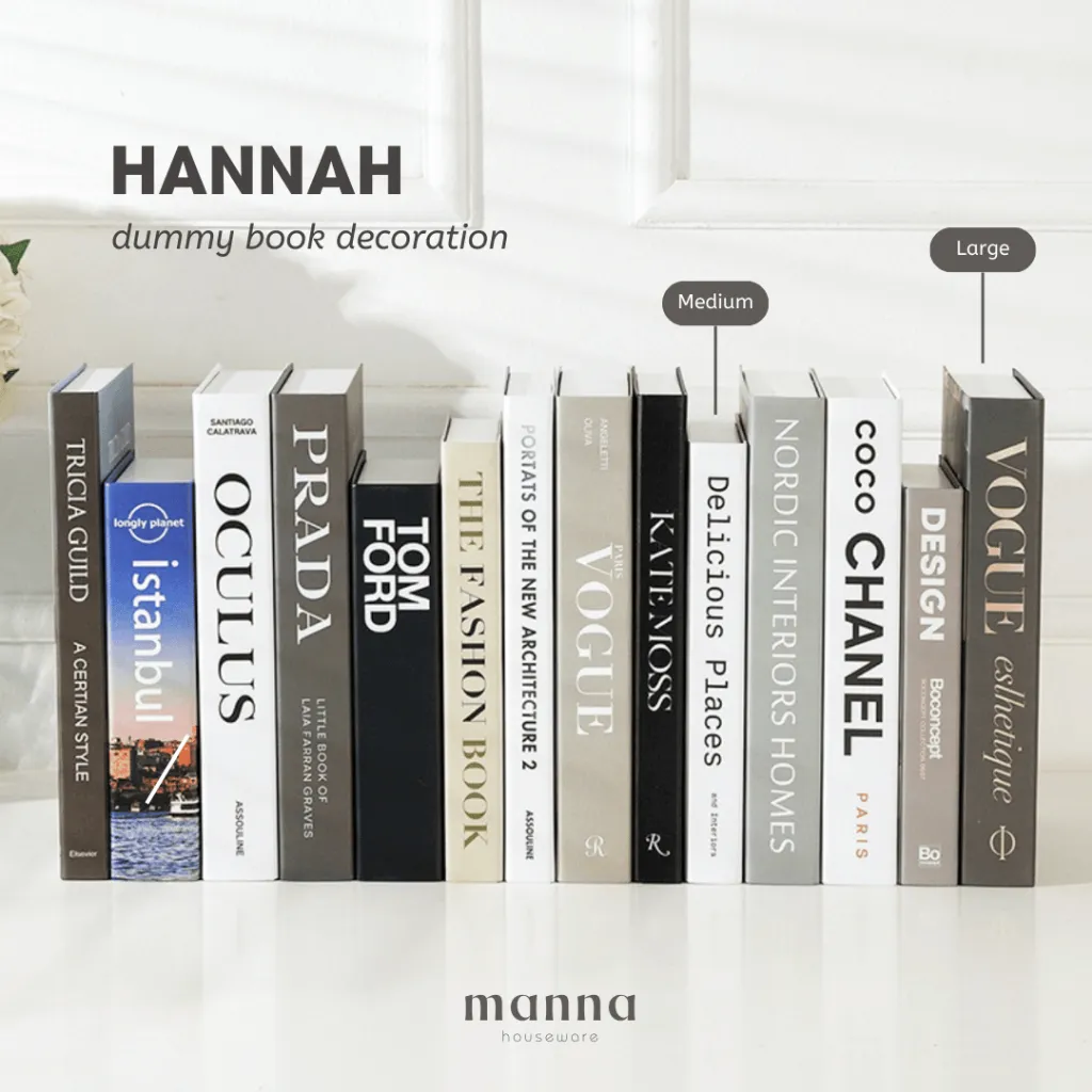 MANNA Hannah - Dummy Book Properti Foto Buku Pajangan Rumah Unik  Produk Dekorasi Kamar Aesthetic