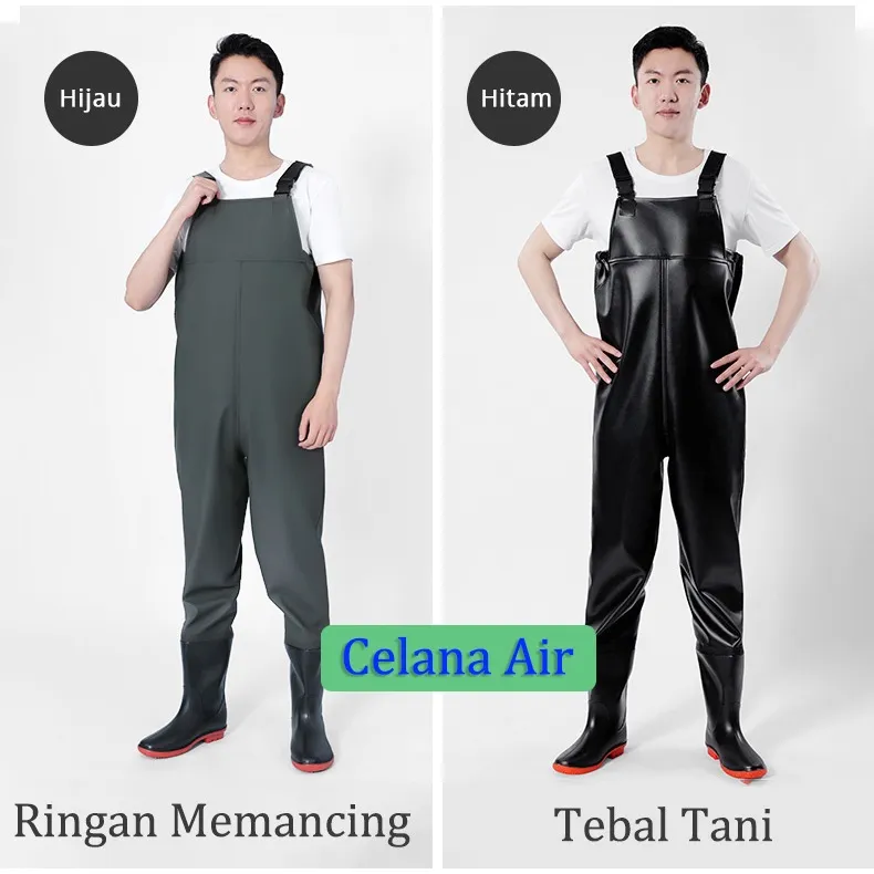 Sepatu Boots Celana Air Multi Fungsi Mancing Pertanian Bersihkan Sungai Bahan PVC Kuat