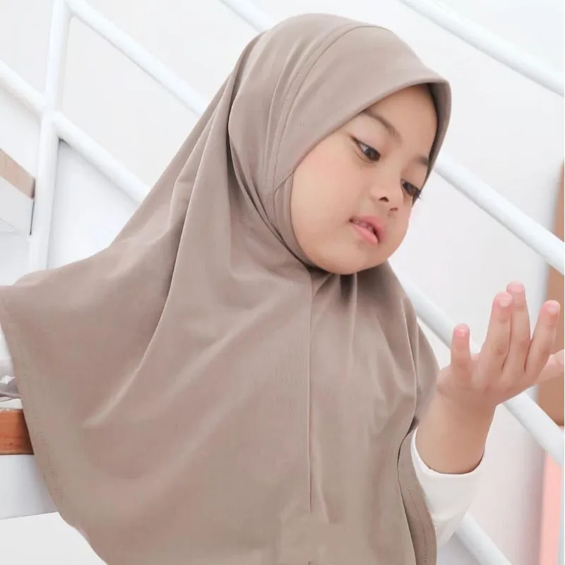 Jilbab Malay Dagu Anak 0-4th 5-12th/ Jilbab Anak Dagu Malaysia Jersey Premium/ Bergo Anak Dagu Malay
