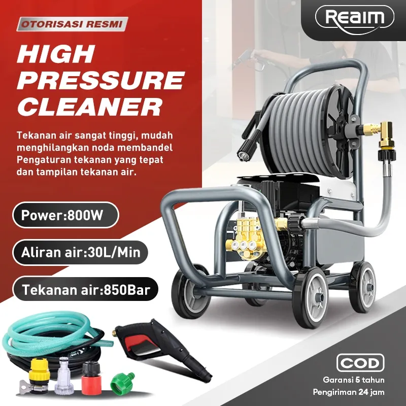 Reaim 800W Jet Cleaner 850Bar Mesin Cuci Motor Jet Cleaner Mesin Cuci Mobil Alat Cuci Motor