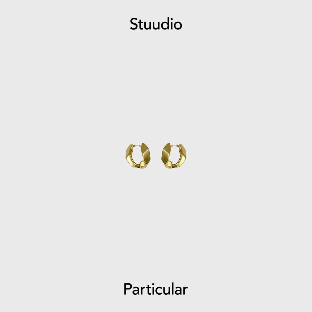 Stuudio Particular - ADER HOOP Earrings Anting Minimalis Wanita Sterling Silver S925 Anti Karat