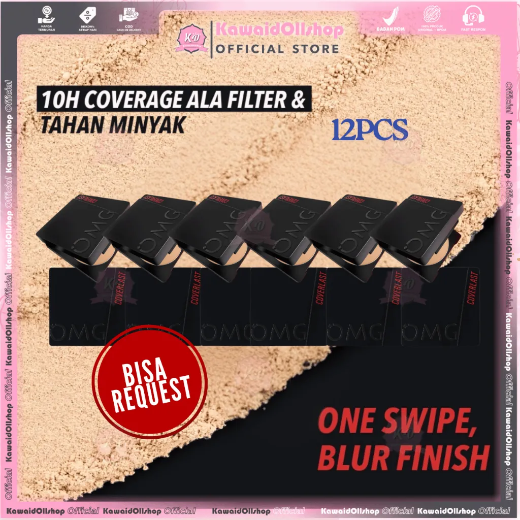 OMG [BOX] Oh My Glam | PAKET ISI 12 Pcs Coverlast Two Way Cake  - Bedak Padat | Lusin