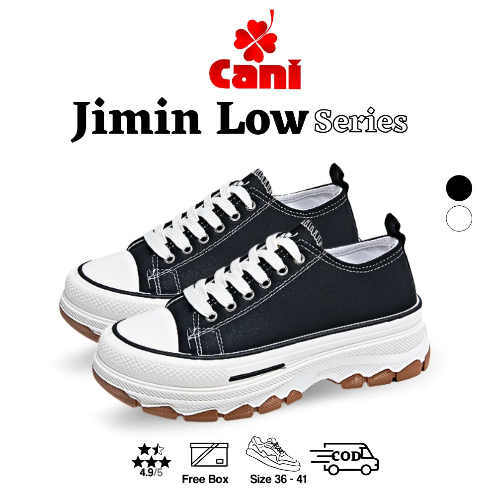 Cani "Free Box" (Size 36 - 41) Jimin Low Sepatu Sneakers Run Hike Olahraga Wanita Kanvas Karet 9060