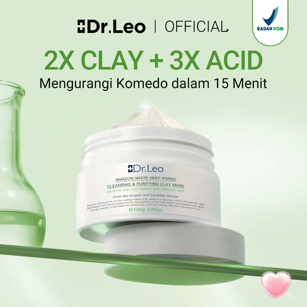 [Ready Stock] Dr.Leo - Clay Mask 100g Masker Komedo Mencegah timbulnya jerawat