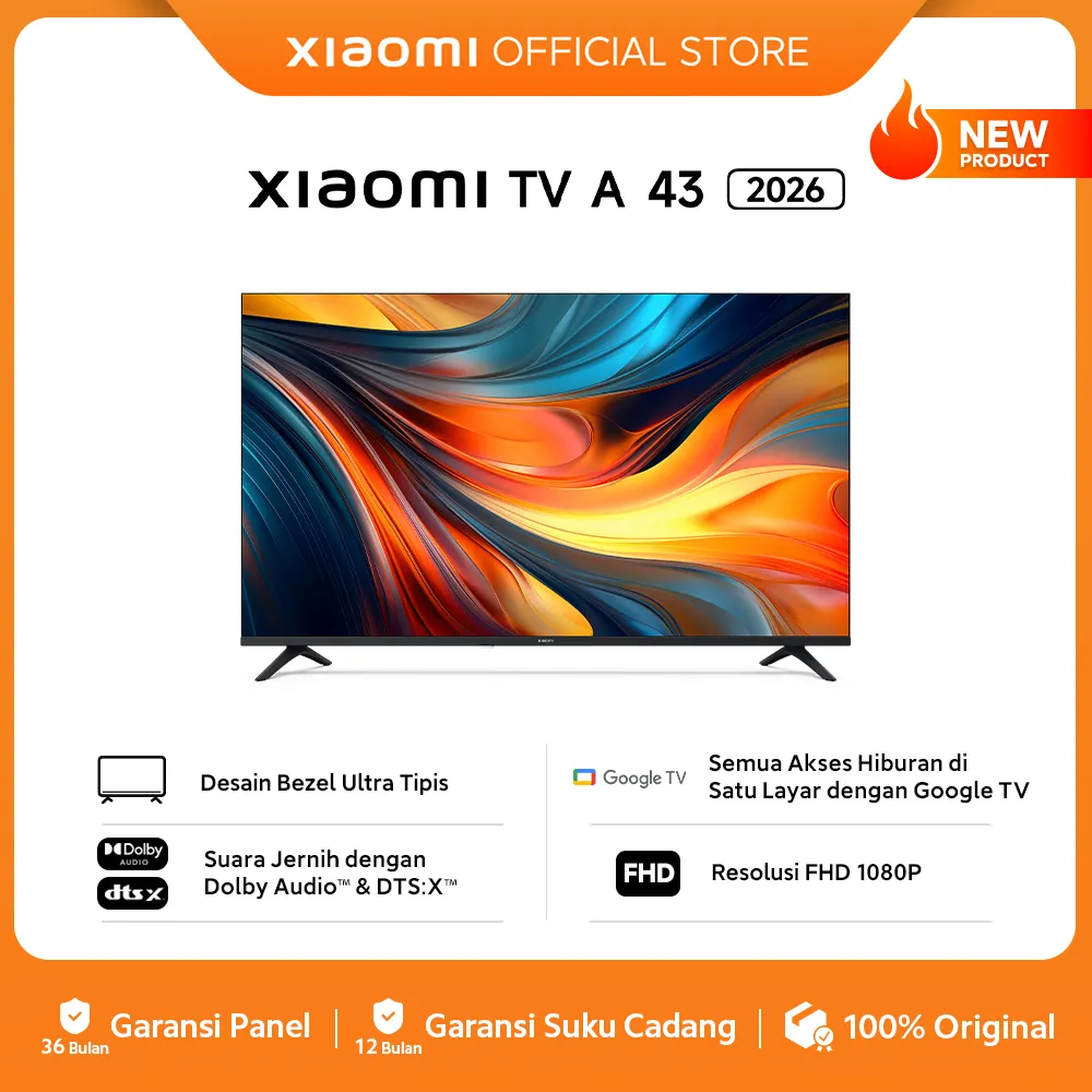 Xiaomi Google TV A 43 2026 FHD | Google TV | Dolby Audio™, DTS:X, dan DTS® | Smart TV  [ Official Store ]
