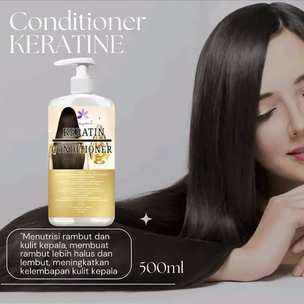 Terlaris Kondisioner / Conditioner Rambut Keratin LARASSANTI extract buah Pelurus Rambut Pump 500ml