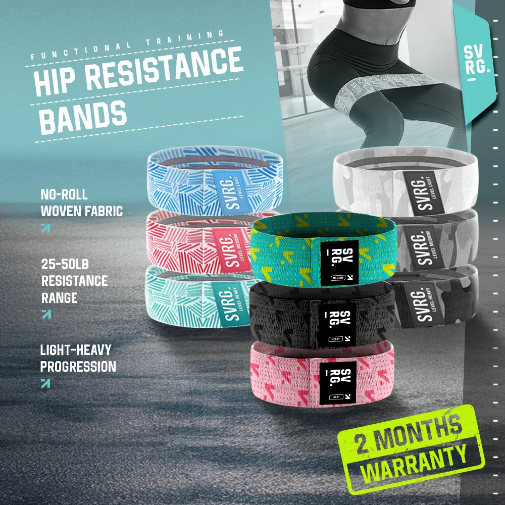 SVRG Hip Resistance Band | Hip Band | Squat Band | Booty Band | Exercise Band | 3 Levels