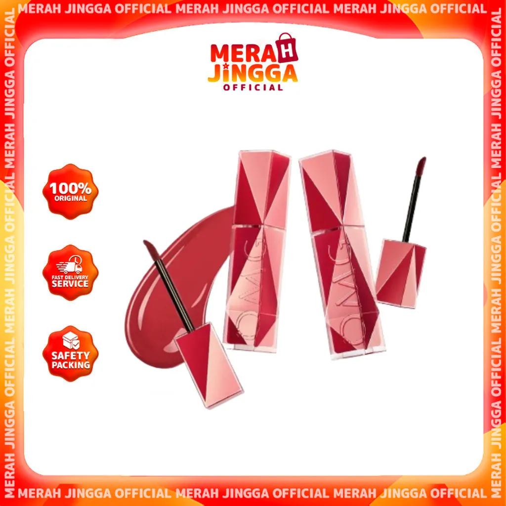 OMG OH MY GLAM Colorlast Lip Vinyl 2.5 g Transferproof Gloss Longlasting Stain Merah Jingga Official