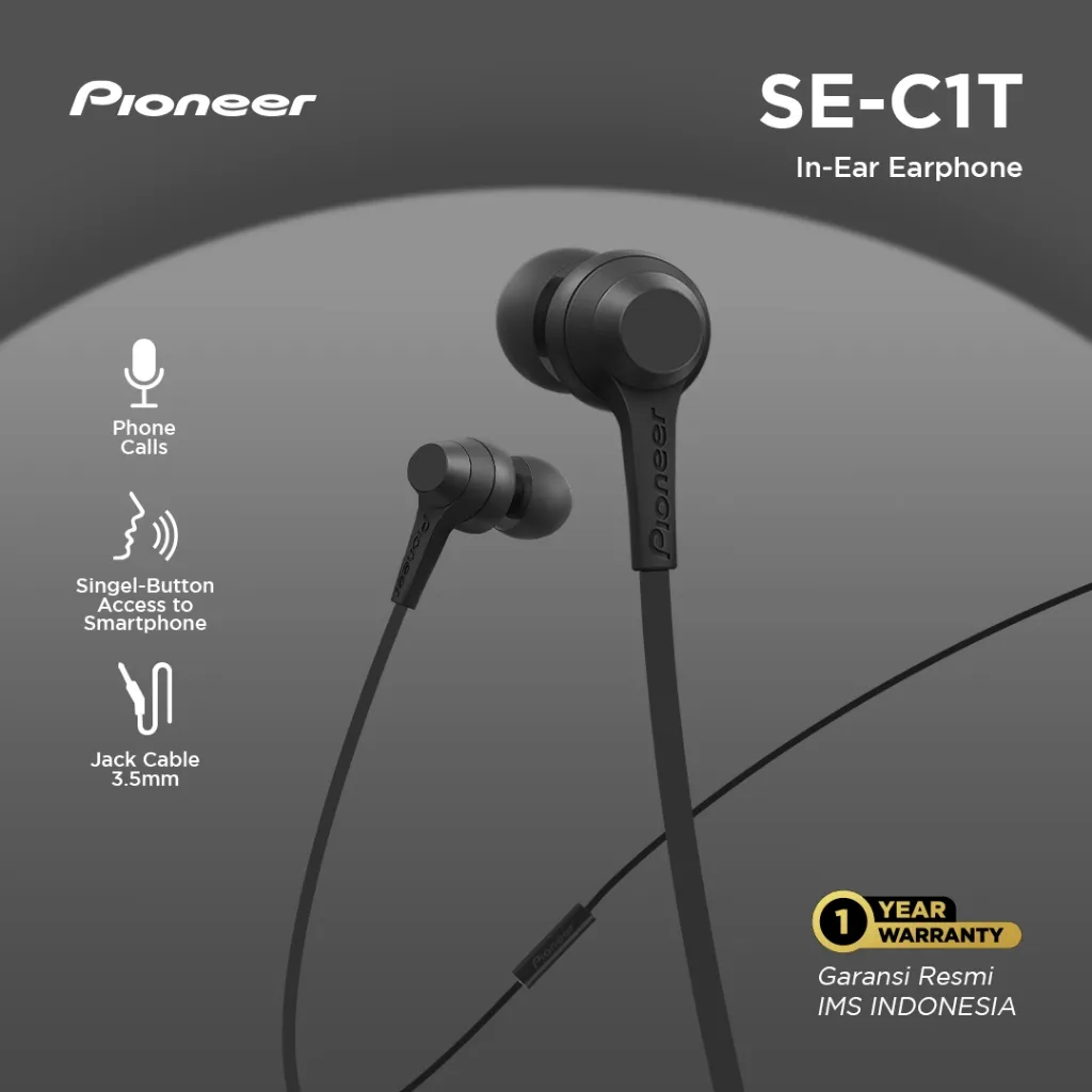 Pioneer Earphone In Ear (SE-C1T)