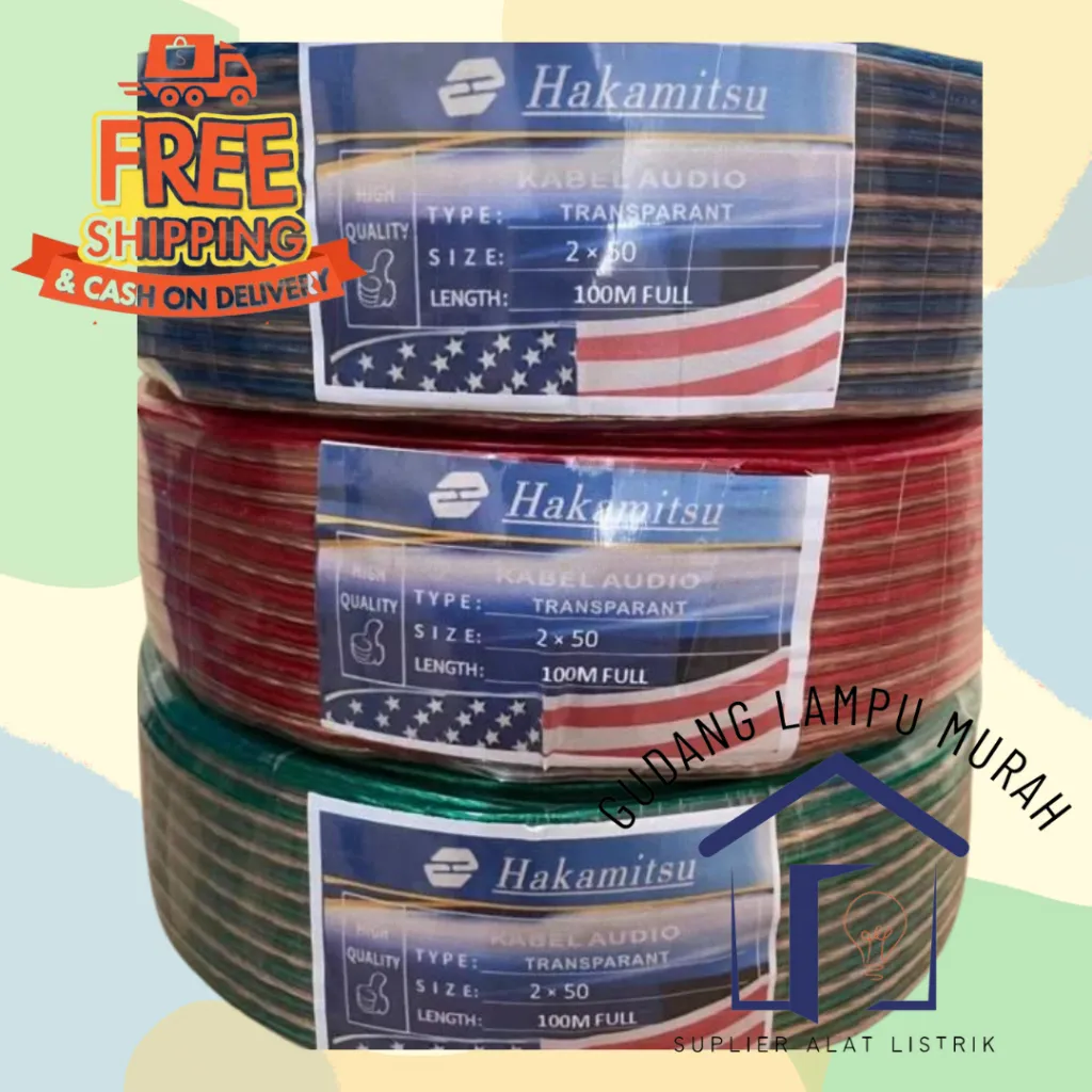 Kabel Transparan 2x30 2x50 2x80 2x120 100M Full Audio Kabel serabut Kabel Murah Kabel Sambungan Murah Kabel Rambut Kabel warna warni Kabel Bening Kabel cctv Audio Cable CCTV Cable