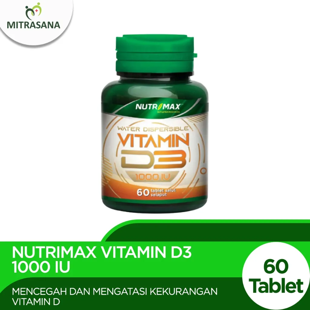 Nutrimax Vitamin D3 1000 IU 60 Tab - Memenuhi Kebutuhan Vitamin D Harian